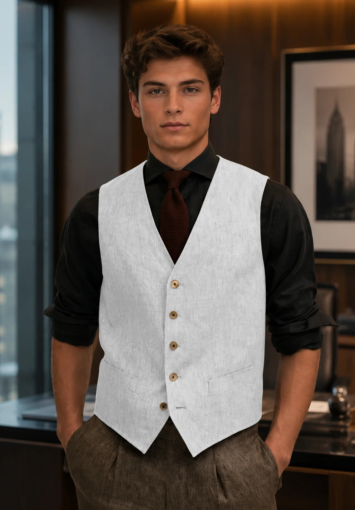 Men's white vest