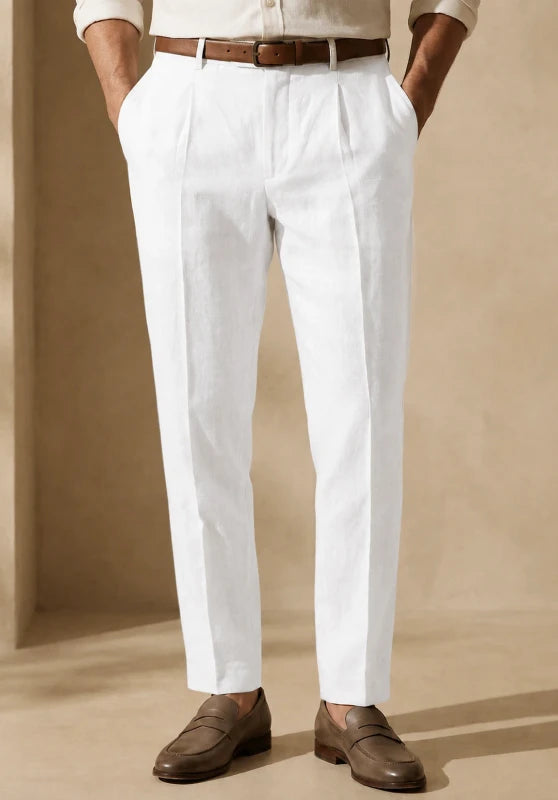 Men white Linen Pants 