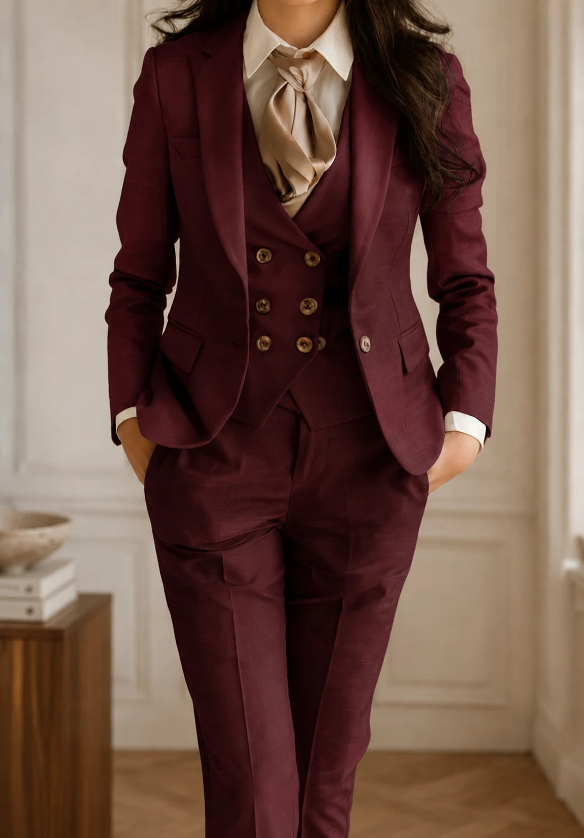 Women's Slim Fit Premium 3 Pieces Suit for Business