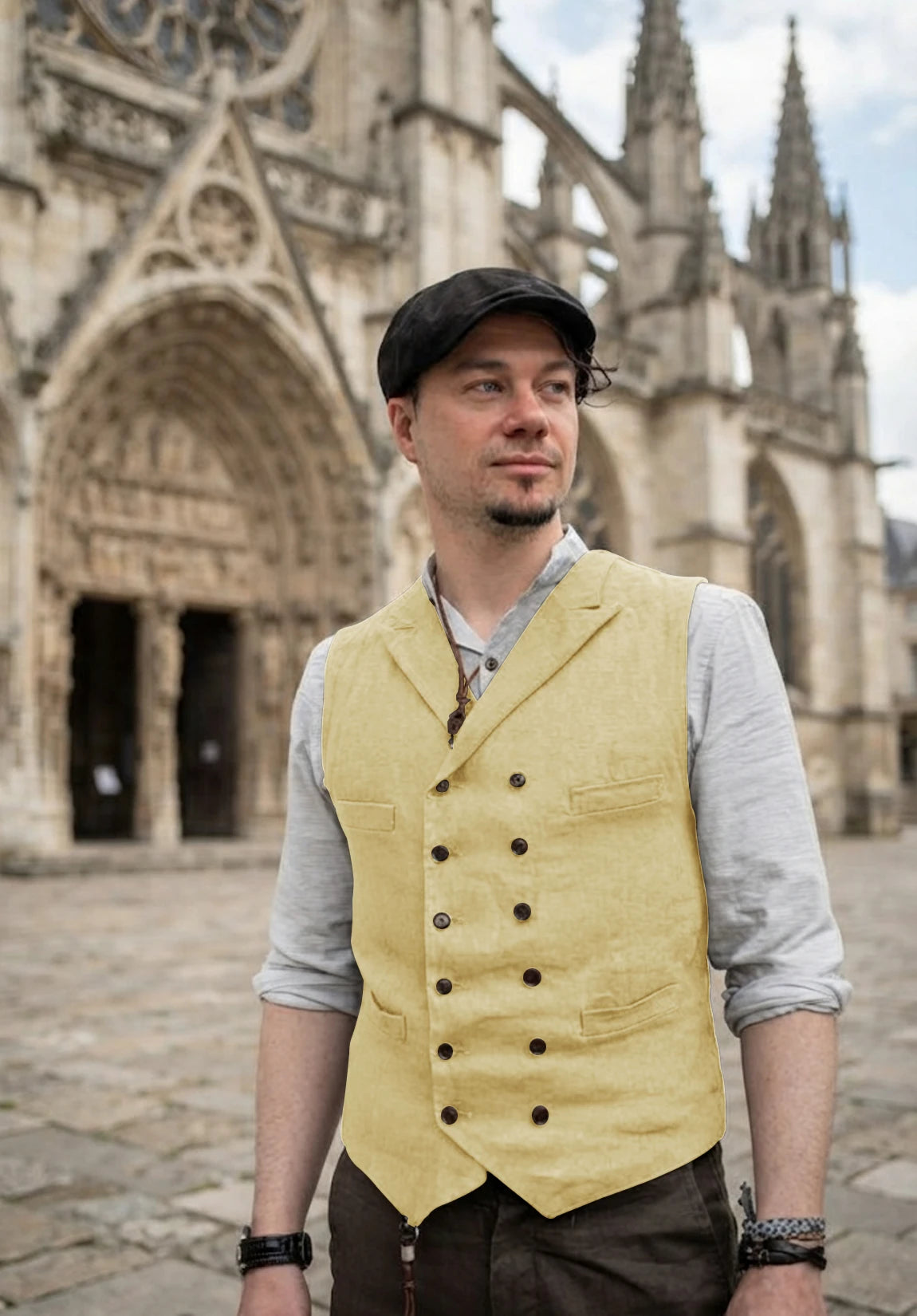 Men's yellow vest