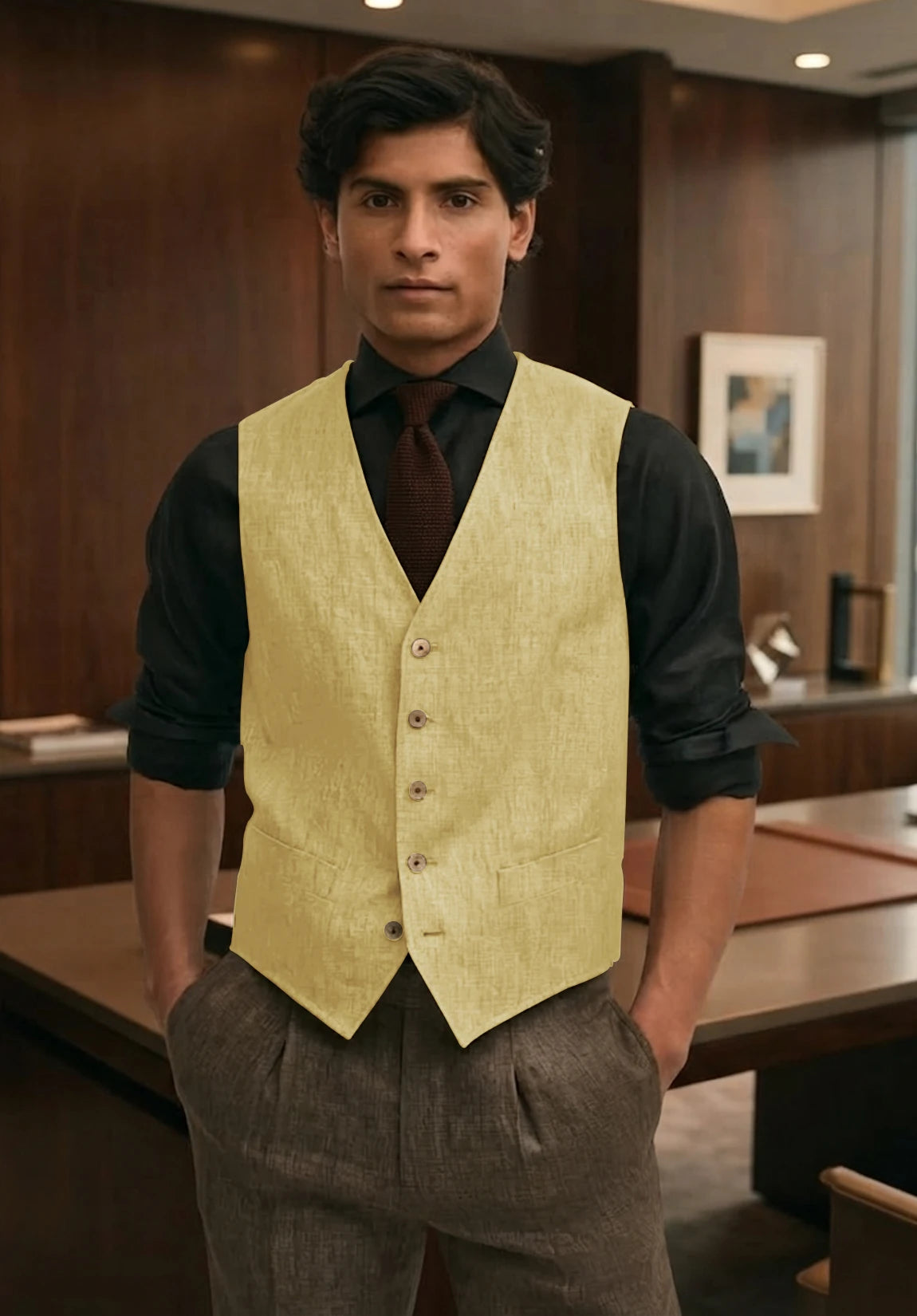Men's yellow vest
