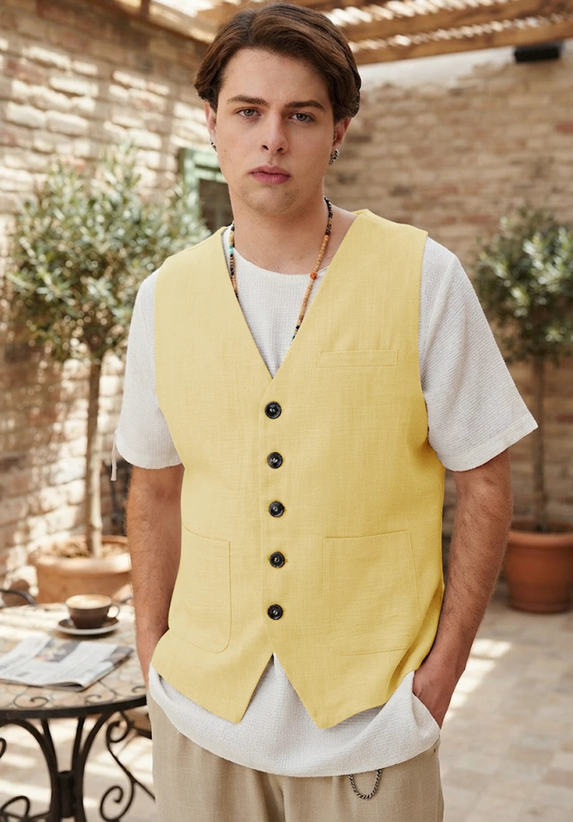 Men's yellow vest